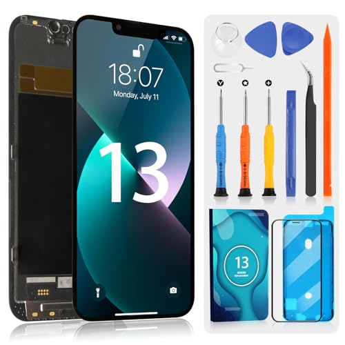 【OLED LCD per iPhone 13】: La nostra sostituzione dello schermo per iPhone 13 è compatibile solo con schermo per iPhone 13 A2482, A2631, A2634, A2635, A2633 6,1 Pollici, assicurarsi che il modello del telefono prima dell'acquisto.
