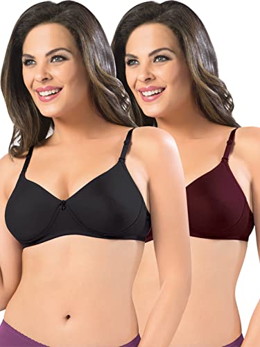Image of SONARI Women's Non-Padded T-Shirt Bra | Wire-Free, Medium Coverage, Comfortable Polyester-Cotton Blend Fabric | Adjustable Straps, Ideal for Sports Catwalk