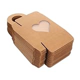 PRETYZOOM 30 Piezas Caja de Cartón Kraft con Ventana Transparente y Asa Cajas Colgantes para Botellas Vacías de Vino Embalaje Decorativo para Regalo y Exhibición Elegante