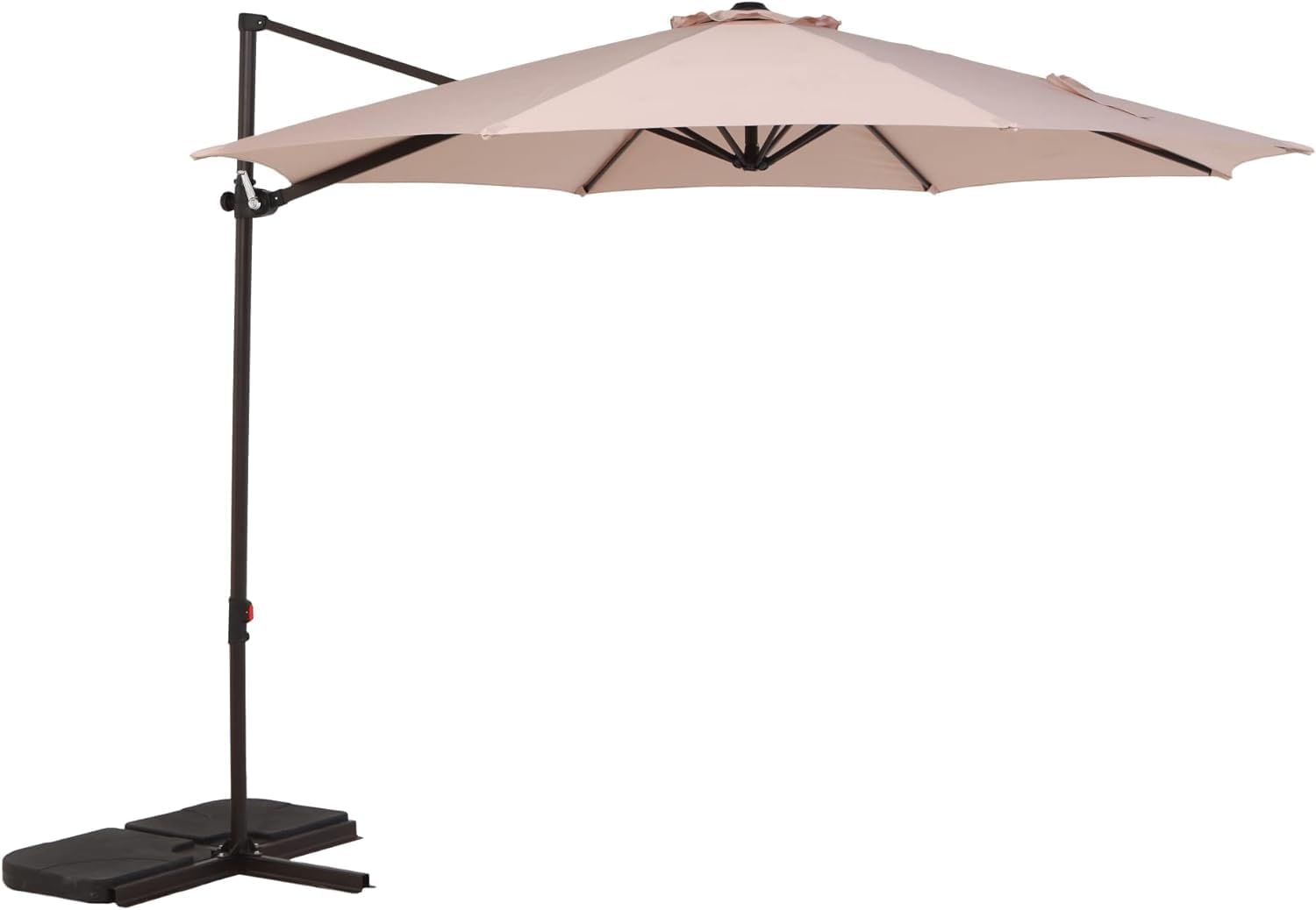 Grand patio 10Ft Patio Cantilever Umbrella with Cross Base, Outdoor Offset Umbrella with 360-degree Rotation, Crank and Easy Tilt, Champagne