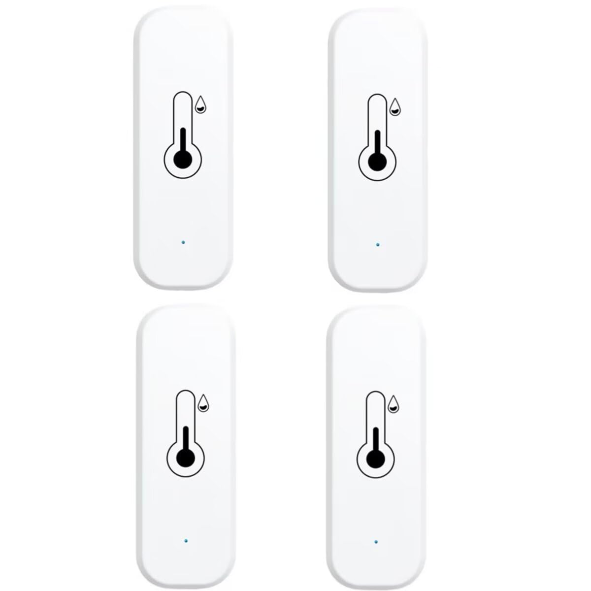 WiFi & Bluetooth Temperature and Humidity Monitor,Compatible with Alexa and Google Home,for Home, Baby Rooms,Greenhouses Accessories, Garages, Office 4Pack(No Include Battery)