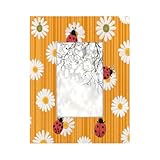 Mexpekil Marcos de mariquitas con diseño de margaritas amarillas de 15 x 10 cm, regalo