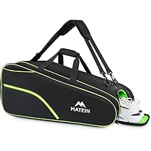 MATEIN Tennis Bag 6 Rackets, Extra Large Protective Convertible Racquet Bag with Shoes Compartment for Men Women, Racket Backpack with Cooler Pocket & Removeable Shoulder Strap for Sport Equipment