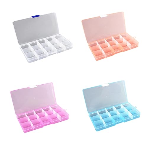 BATHVEVE 4piezas Joyero De Plástico Con Compartimentos Cajas De Metacrilato Con Hebilla Almacenamiento De Joyas