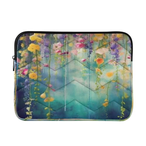 Funda para laptop de 13-14 pulgadas con diseño floral Wisteria miniatura 1