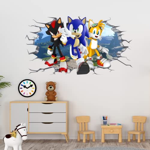 Sonic Wall Decals Realistic Self-Adhesive Vinyl Waterproof Wall Stickers For Kids Wall Art Decor For Classroom Living Room Nursery Bedroom（15.7"X31.5") #TOP10
