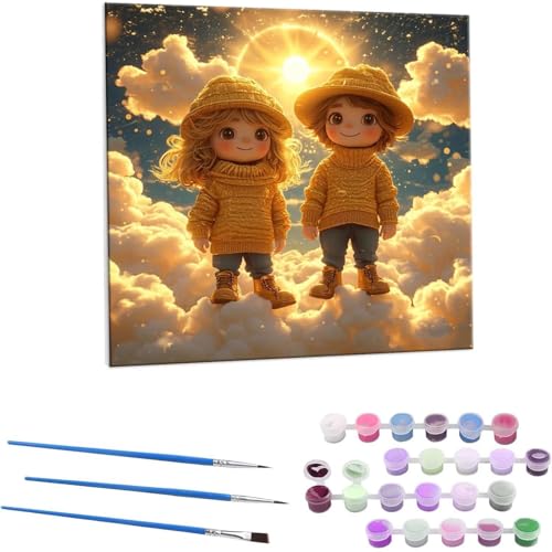 j̎qƏ̎q G Paint by Numbers hG Lbg l ʂ肦 lphGLoXNtg  LoXA[g uVƃANG̋, ItBX CeA rO, ւ̃Mtg 60x60cm (