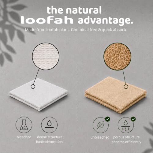 Image of Reusable Kitchen Towel Pack of 10 Sheets | India's First Ever 150 GSM Natural Loofah Fiber | Unbleached Reusable Kitchen Towels | Washable 1000+ Times | Super Absorbent Kitchen Wipes Towels