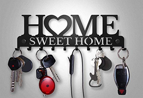 image for SirHoldeer Key Holder for Wall Mount Sweet Home Organizer (10-Hook Rac