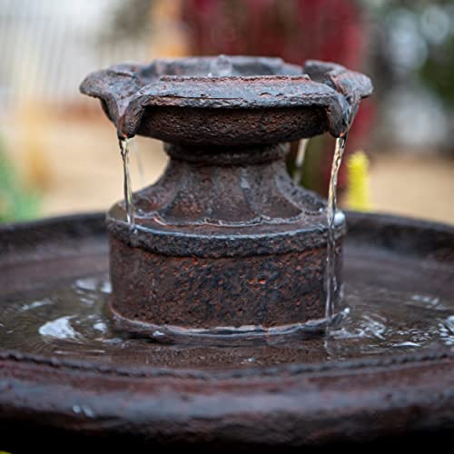 Xbrand 5ALLFT8340 28 Inch Tiered Freestanding Classic Bird Bath Outdoor Water Fountain W/Auto Shut-Off Pump thumb #5