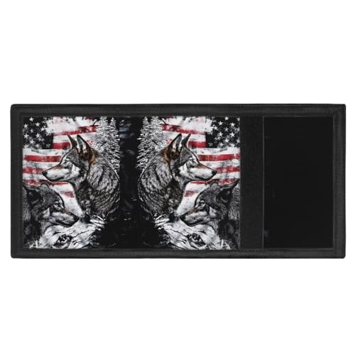 COEQINE Boys Wallets For Kids 9-12，Wolf American Flag Themes Moneybag With Coin Pocket for Women Men Cool Birthday Gift4