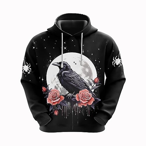 V-DECORPARKS Unisex Halloween Hoodies 3D Printing Ghost Graphic Hoodies Fleece Pullover Hooded Sweatshirt Pockets Set 2 - Main Image