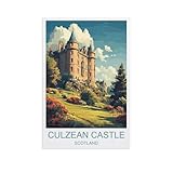 AOJYLXE Culzean Castle Scotland - Póster de pared de 40 x 60 cm, póster de viaje vintage, pintura de paisaje de ciudad, decoración estética de habitación y obras de arte grandes para oficina en casa