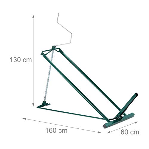 Relaxdays Sollevatore per Tagliaerba, 400 kg, Cric per Tosatore, Angolazione Regolabile Gradualmente, Acciaio, Verde