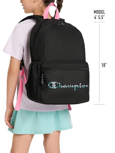 Champion Kids' Merit Backpack, Black/Pink/Cotton Candy/Gold, One Size - image 7