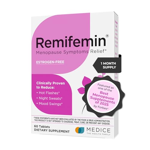 Remifemin Menopause Symptoms Relief - Clinically Proven Ingredients - Menopause Supplements - Black Cohosh - Estrogen-Free - Made in Germany - 60 Tablets