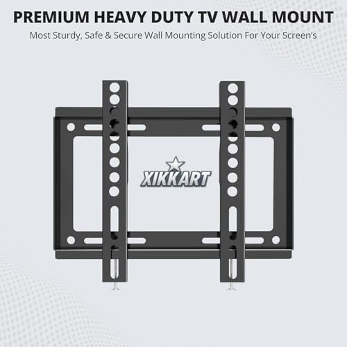 Image of XIKKART TV Wall Mount Bracket for 14-43 Inch LED LCD Smart TVs | Universal Fixed Wall Mount Stand | Heavy Duty Low Profile TV Mount | Supports VESA Compatible Flat Screen TVs