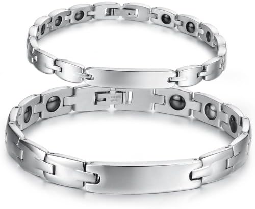 Opk jewelry Chains Bracelets Magnetic Energy Healthy Wrist Link Stainless Steel Couple Bracelet For Lover Wristband