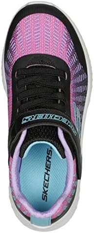 Skechers Kids Girls Microspec Plus-Disco Dreami Sneaker, Black/Multi, 1 Little Kid | Image 3