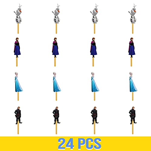 24Pcs Bevroren Cupcake Toppers voor Bruiloft Baby Shower Verjaardagsfeest.. - Image 3