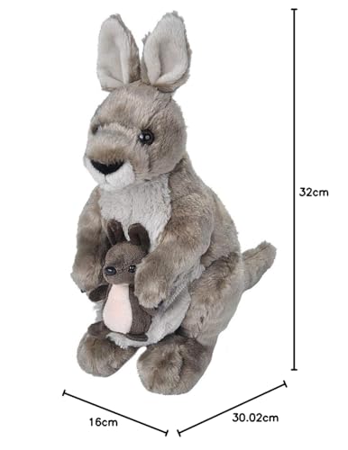 Wild Republic 10905 Republic 10935 Plüsch Känguru, Cuddlekins Kuscheltier, Plüschtier, 30 cm