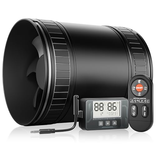 Image of 4 Inch Compact Inline Duct Fan with Humidity & Temperature Sensor, 6-Speed Controller Quiet Exhaust Fan with DC Motor Ventilation Fans for Grow Tents, Bathrooms, Duct Booster Systems, Boat