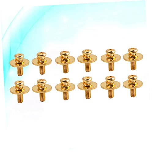 10 piezas de tornillos dorados para montaje de orejas de batería con arandelas, repuestos duraderos y ligeros para abrazaderas de batería miniatura 7
