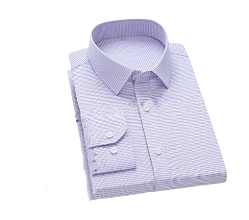 Chemise habillée classique à rayures pour homme en coton Kiioouu