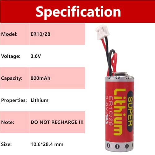Batería ER10/28 3.6V 800mAh Pack 4 Piezas miniatura 2