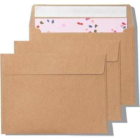 Pack It Chic - 4” X 6” Envelopes (110 Count) Kraft A6 Envelopes for Invitations, Postcards, Weddings, Photos, Letters, and Papers - 4 3/4" X 6 1/2" Cover
