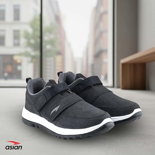 Image of ASIAN Men's Walking Shoes | Lightweight Comfort with Velcro Closure | Cushioned Support & Anti-Slip Sole | Ideal for Daily Walking & Long Hours