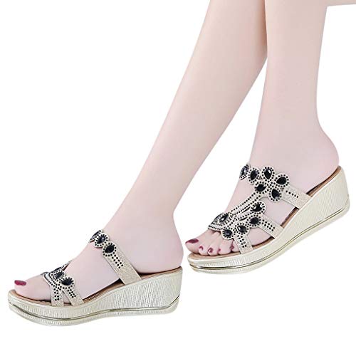 Aniywn women's slide wedge sandal glitter sparkle sandals shoes o…