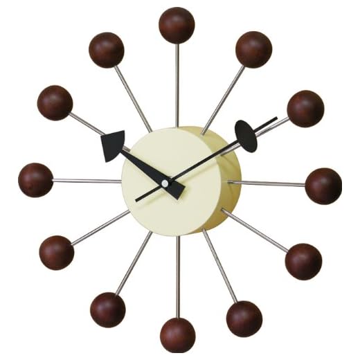 Nice Day Wall Clock George Nelson Ball Clock Walnut 42110054