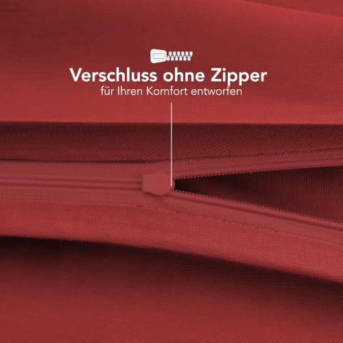 Dreamzie - Kissenbezug 40 x 80cm - 2er Set - 100% Baumwolle - Rot – Ansicht 4