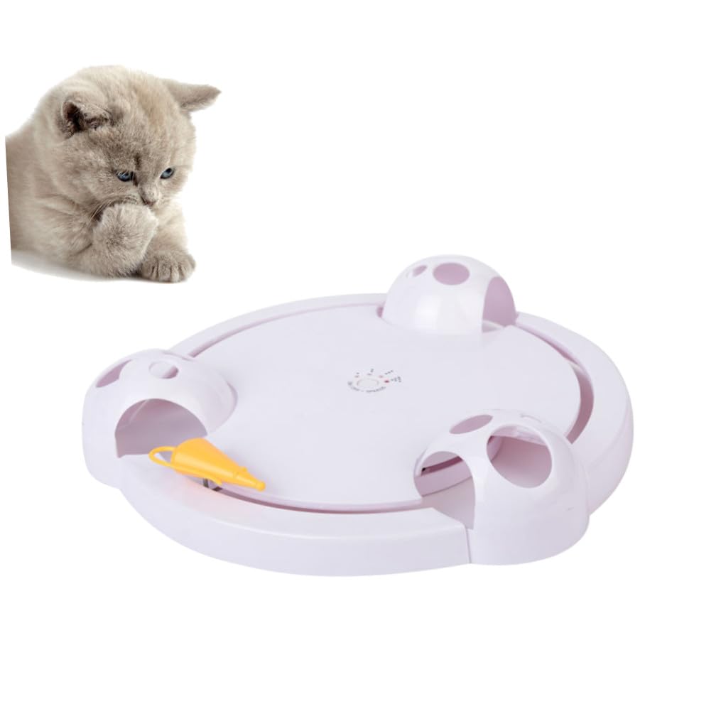 Juguete Eléctrico para Gatos Palo Giratorio Automático, Material Abs Componentes Electrónicos y Base Antideslizante, Adecuado para Entretenimiento Felino