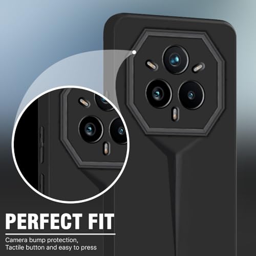 Image of WOW IMAGINE Slim Back Cover for Realme 14 Pro Plus 5G | Blade Series Ultra Thin Case with Lightweight Design | Camera Protection | Soft Matte Silicone Flexible Mobile Case - Black