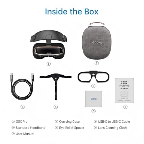 Image of Goovis G3X Pro 3D XR Headset, Dual 1080p Sony Micro-OLED, 800 Inch Virtual Display, Diopter Adjustment, Compatible with iPhone 17 /Android /PC /Handhelds /PS5