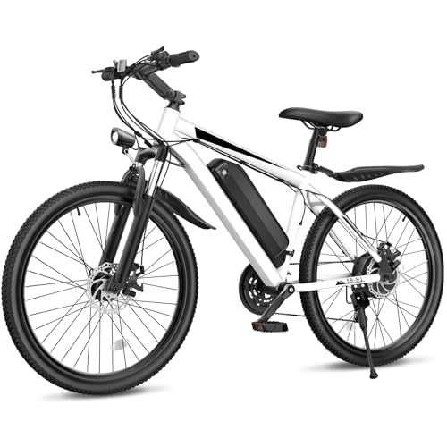 Electric Bike for Adults, 26″ Ebike with 1000W Peak Motor, 21.7MPH 50Miles Electric Mountain Bike with 48V Removable Battery, Adjustable Stem, 21-Speed, Front Suspension, UL 2849 Certified