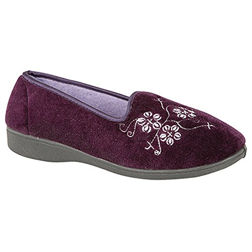 Zedzzz Womens/Ladies Jenny Embroidered Slippers (38 EU/Púrpura) Cover