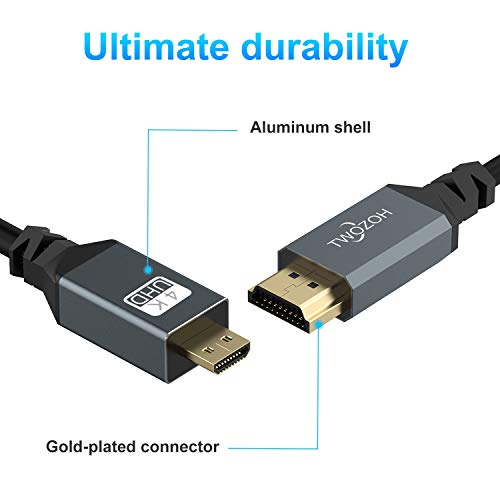 Twozoh Micro HDMI to HDMI Coiled Cable, Coiled Micro HDMI to Full HDMI Cable Support 3D 4K UHD, 1080p (Extend up to 1.5M)