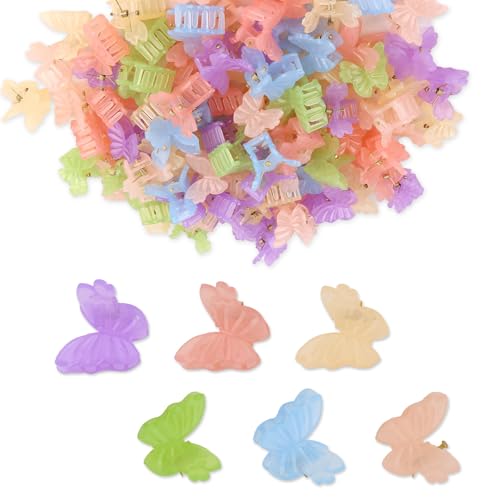 Mini pinzas de mariposa para el cabello 100 unidades pinzas pequeñas lindas para niñas y mujeres miniatura 1