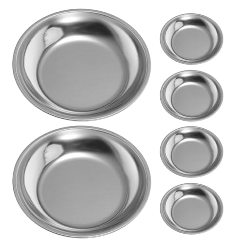 PRETYZOOM 6pcs Tea Bag Holder: Stainless Steel Round Teabag Coaster Tray Tea Bag Saucer Seasoning Dish Coffee Accessories Teaset Coasters for Kitchen