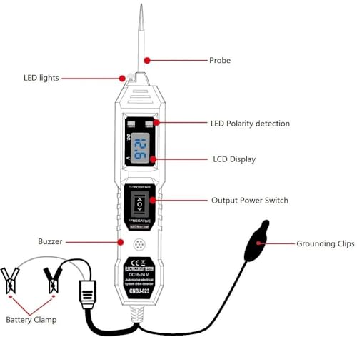 image for sinstar Power Circuit Probe Tester 6-24V Diode Detection Test, Auto El