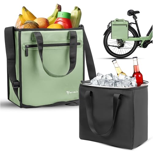 MIVELO Sacoche de vélo pour porte-bagages - Sac de courses pour vélo Shopper - Sacoche de porte-bagages avec sac isotherme amovible - Sac de rangement, sac de transport et sac à bandoulière - 25 l