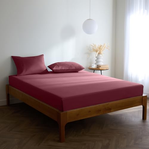 Mellanni Double Fitted Sheet - All Around Elastic - 30 Cm Deep - ...