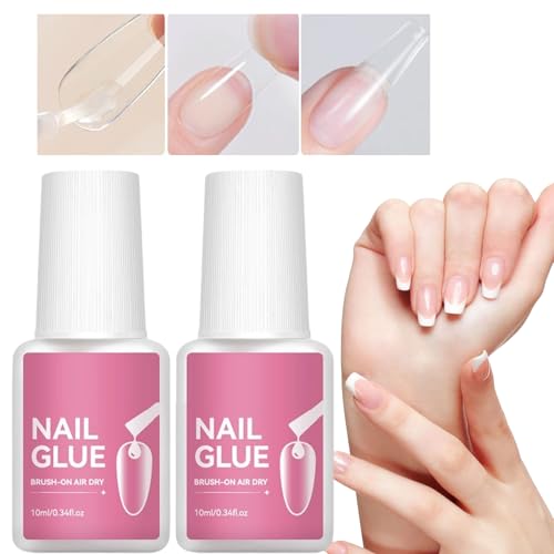 強力ネイルグルー, 付け爪用接着剤 のり, 2個入り 速乾性 付け爪用接着剤 美容愛好家 クリエイティブスタイリスト 多忙なプロ サロン 自宅 旅行 母親 女性向け