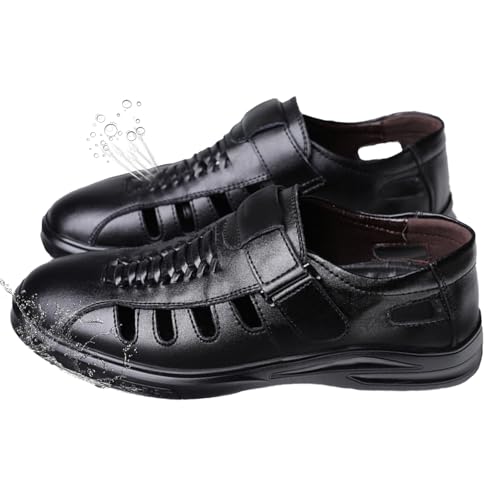 Men's Sport Sandals Leather Adjustable Lightweight Breathable Comfort Walking Sandals for Men Casual Water Beach Hiking Camping