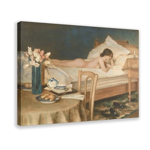 Impression sur toile Hermann Fenner Behmer Bookworm cadre en bois