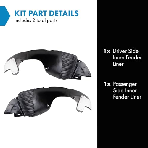 Image of TRQ Inner Fender Liner Set Compatible with 2013-2015 Hyundai Elantra GT HY1248138 HY1249138