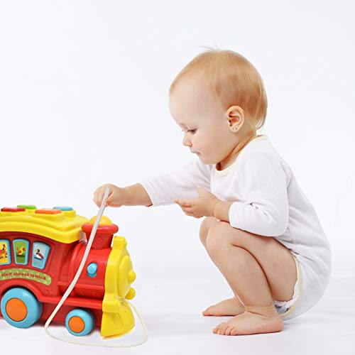 Push and Pull Music Toy for Toddlers and Baby, Interactive Learning Sing Along Train, Animal and Number Count Activity Truck